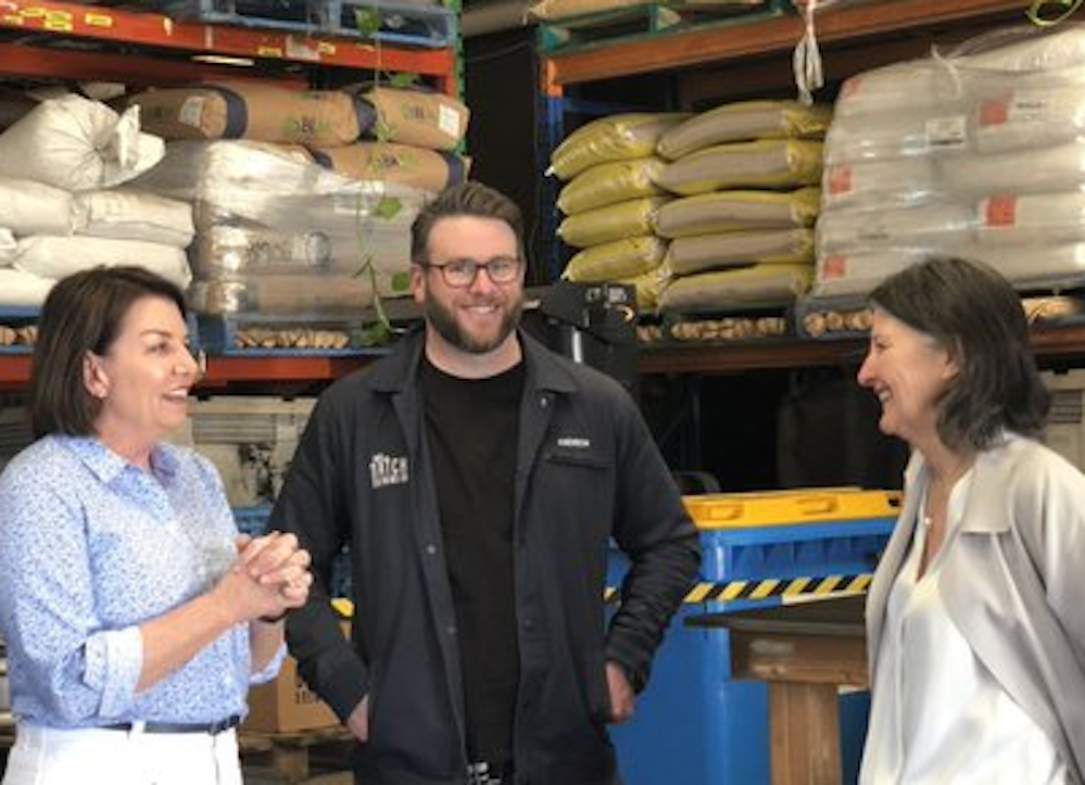 ABA campaigner and CEO Anna Bligh with bank code friends in business last week